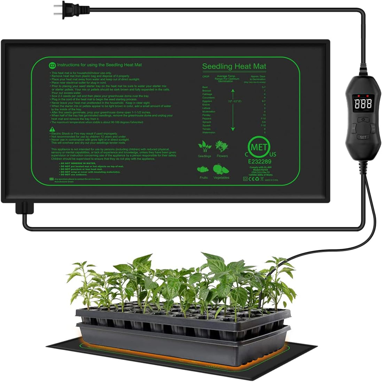 Rooting Gel Clone - 디지털 온도 조절기가있는 묘목 열 매트