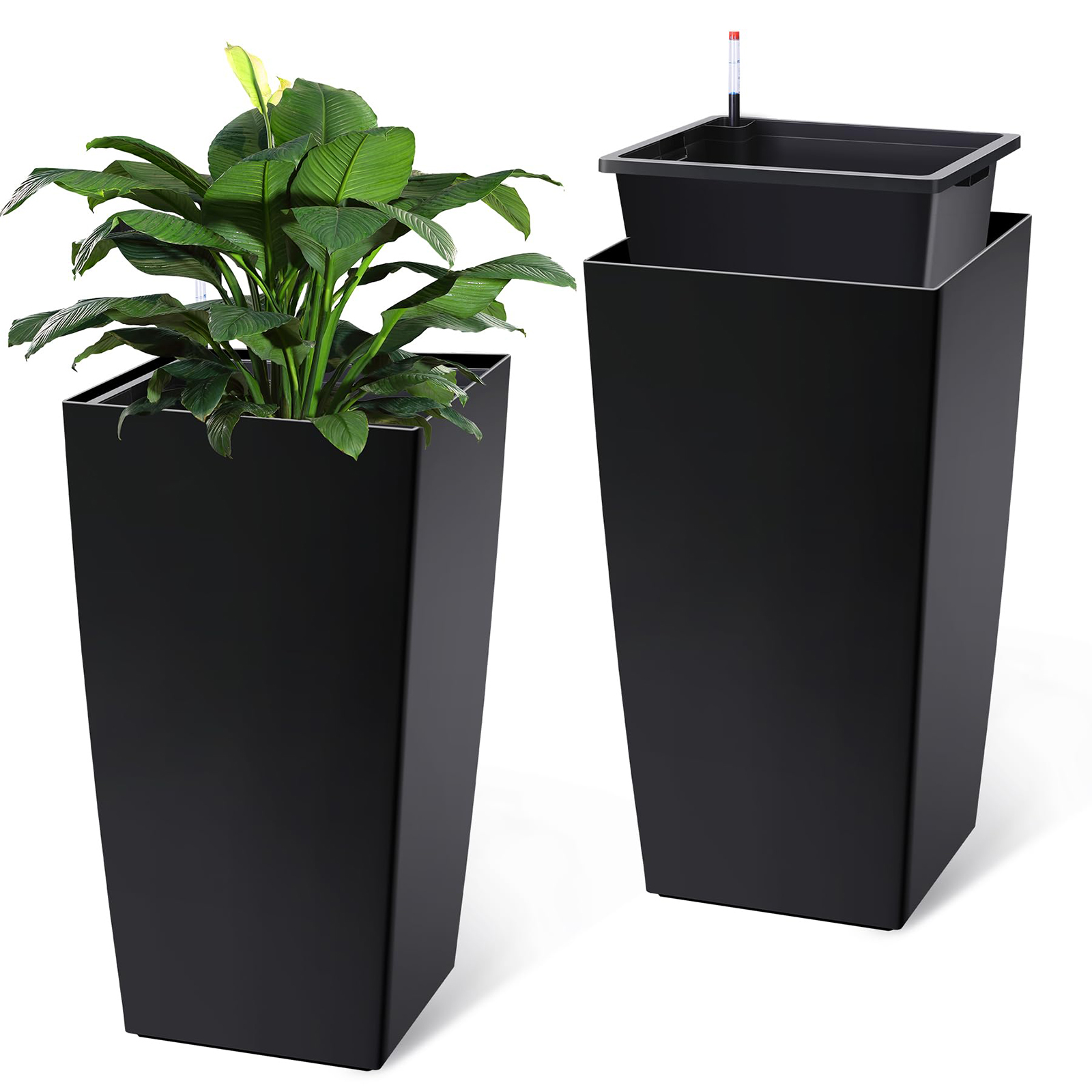 실내외용 30인치 높이 화분 2개 세트, 자가 급수 기 - Self Watering Insert 리뷰 및 가격