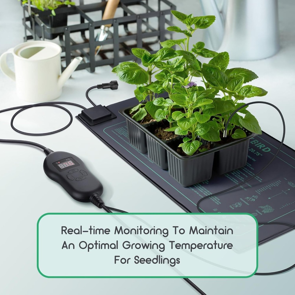 디지털 온도 조절기가 있는 4팩 묶음 묘목 열 매트,  - Heat Mat Seedling 리뷰 및 가격
