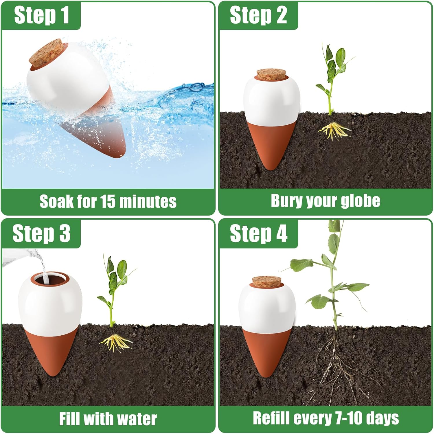 테라코타 물주기 스파이크, 자동 급수 글로브, 느린 방 - Self Watering Insert 리뷰 및 가격