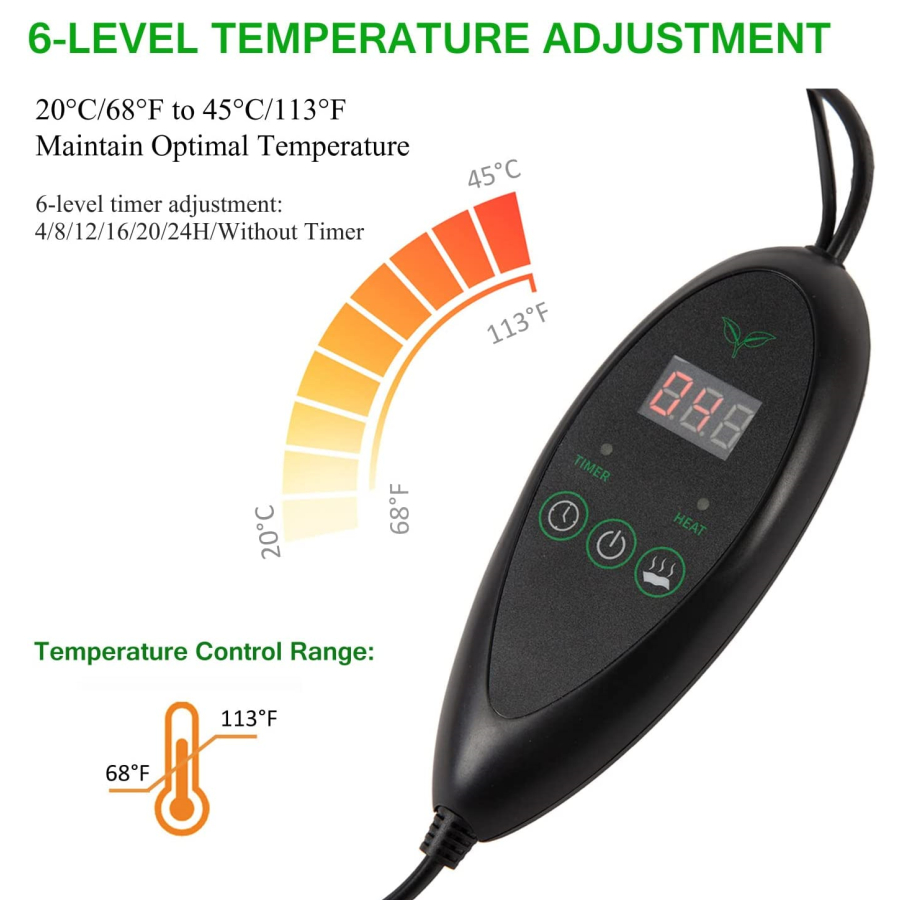 묘목 열 매트 방수 열 패드, 20 ℃-45 ℃ 디지털 - Heat Mat Seedling 리뷰 및 가격