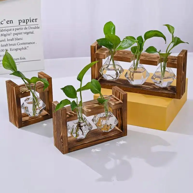 〔20E〕 | 탁상용 유리 화분 번식 스테이션 목재가  - Propagation Station Vase 리뷰 및 가격