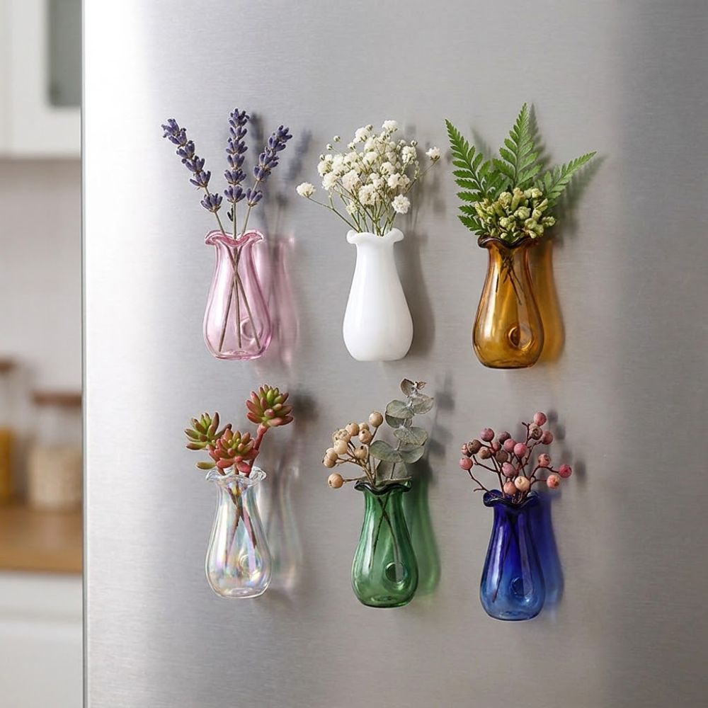 6Pcs DIY 3D 미니 꽃병 자석 현대적인 절묘한  - Propagation Station Vase 리뷰 및 가격