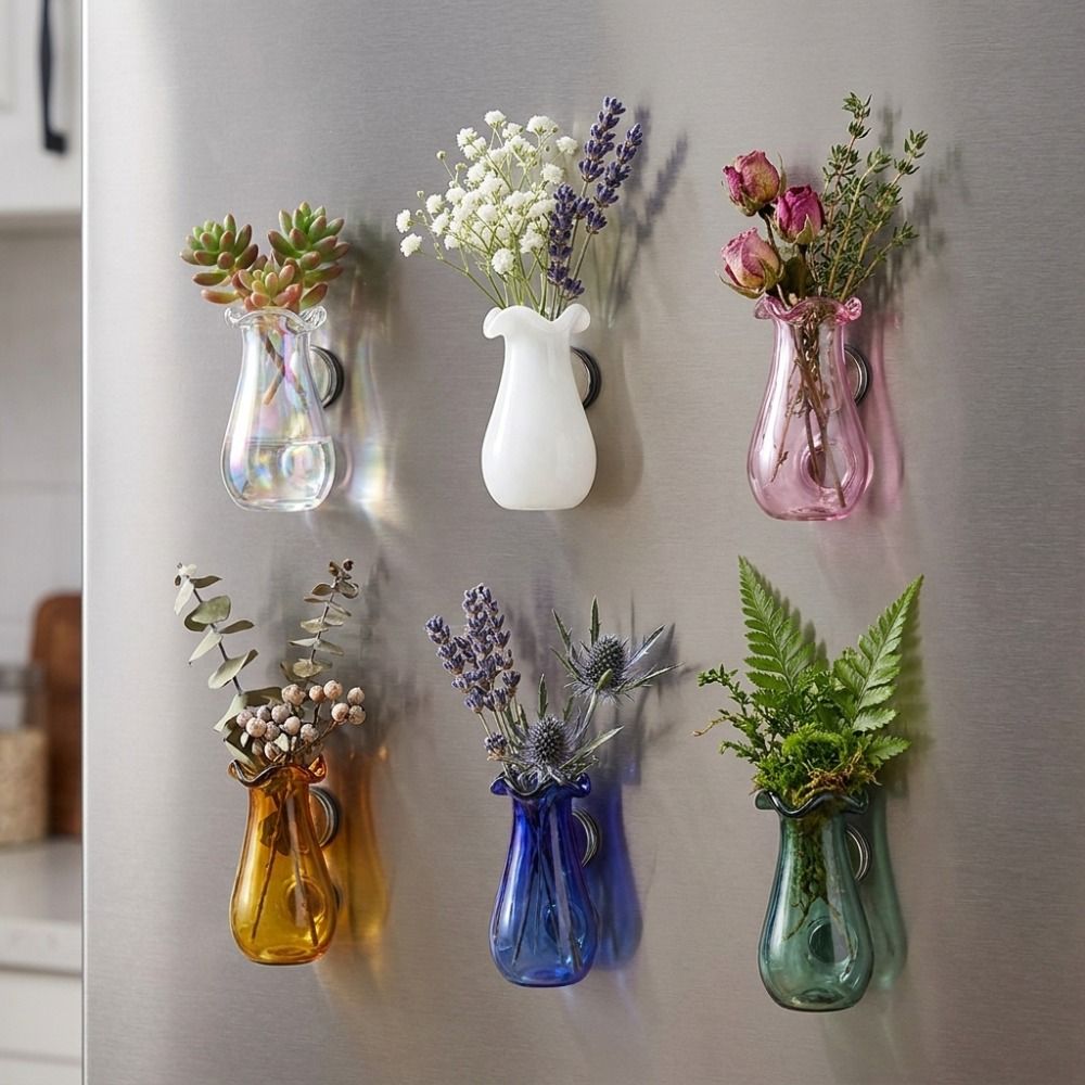 6Pcs DIY 3D 미니 꽃병 자석 현대적인 절묘한  - Propagation Station Vase 리뷰 및 가격